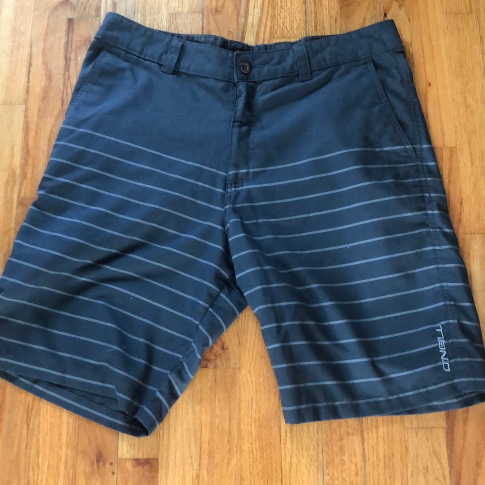 O’Neill Shorts 34 Waist Dark Gray Striped
